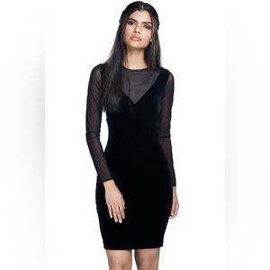 Mango black velvet dress size small